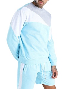 ชุดวอร์มแฟชั่นสองชิ้นสำหรับผู้ชาย,เสื้อวอร์มพร้อมกางเกงสีตัดกันสำหรับฤดูร้อน - Product Image 1