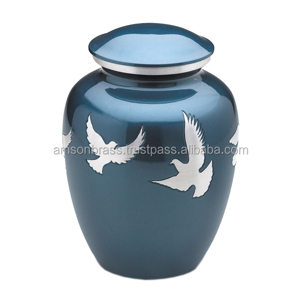 Современный дизайн, эмалевые печатные кремации, алюминиевые голуби, летающие, для взрослых, кремация, эмалированная декоративная погребальная урна