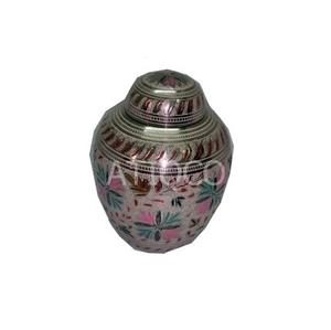 Urne funéraire de crémation en métal en aluminium massif Pot argenté en métal imprimé d'oiseau Pot en fer de conception moderne Pot en métal élégant Meilleure vente - Product Image 3