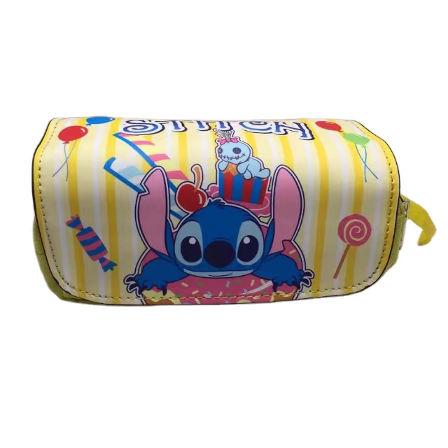 Interstellar baby Stitch double zipper pencil case student men and women large capacity study stationery pencil case