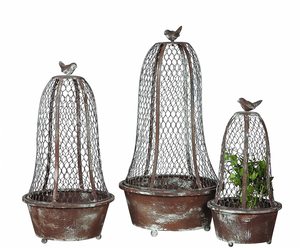 Jardinières intérieures/extérieures en métal galvanisé carré sur supports - Product Image 5