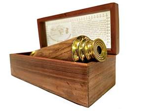 กล้องส่องทางไกลทำด้วยมือทำจากทองเหลือง16 '',กล้องส่องทางไกล Ppirate พร้อมกล่องไม้และแก้วฝาพับ5พับของขวัญของเล่นมีเอกลักษณ์ Spyglass - Product Image 3