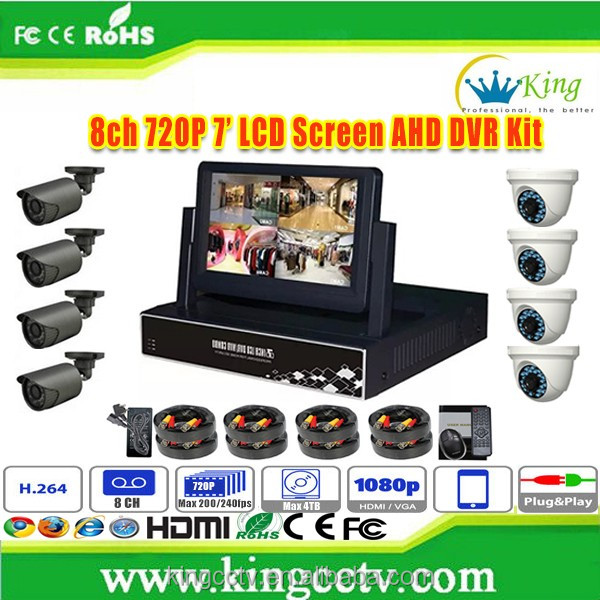 Новый 8 аналоговый DVR высокого разрешения 7 дюймовый ЖК-экран HD ahd D