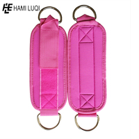 Sangles de cheville personnalisables en cuir et nylon élastique pour la musculation et le fitness, avec anneaux en D pour poulies, haute élasticité et confortables