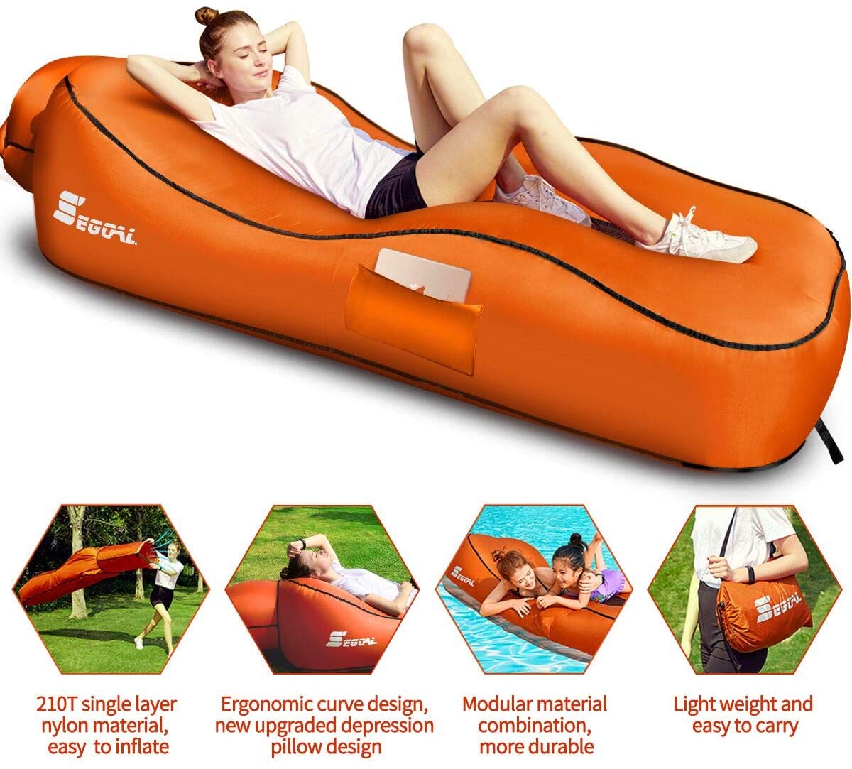 Aufblasbare Liege Strandbett Campingstuhl Luftsofa Hngematte mit Kissen|  Alibaba.com