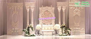 Boda recepción romano etapa elegancia estilo romano boda etapa telón de fondo blanco Tema de fibra de recepción de la boda escenario - Product Image 5