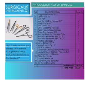 50-Piece Thyroidectomy Surgical Instrument Set Manual Stainless Steel <b>Safety</b> Standard MOL - Product Image 1