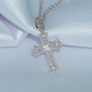 925 <b>Sterling</b> <b>Silver</b> Luxury Cross Pendant <b>Necklaces</b> with Zircon Stone Trendy Design for Wedding & Engagement Parties - Product Image 4