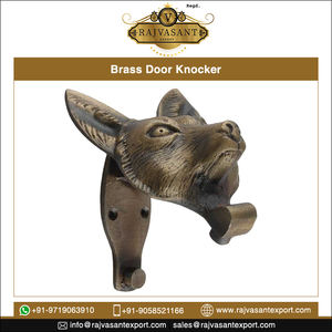 Large Animals Rabbit Head Shaped Satin Brass <b>Door</b> Knocker Heavy Duty Steel <b>Window</b> <b>Accessory</b> Hotels Durable Traditional Design - Product Image 4