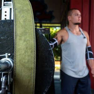Cow Hide Leather Gym Weight Lifting Lever Powerlifting <b>Belt</b> Fitness <b>Exercise</b> Bodybuilding Dipping <b>Belt</b> Army Green - Product Image 4