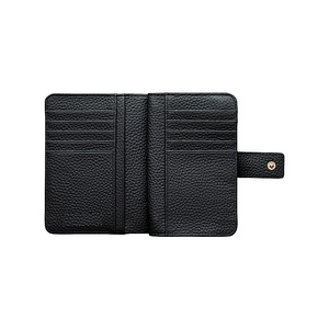 Ví Da Nữ Màu Đen Với Miếng Vá Bên Ngoài Bấm Nút Khóa - Product Image 1