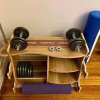 Armoire de rangement pliable à trois niveaux pour haltères en contreplaqué de 18 mm, structure démontable, support d'équipement pour culturistes, conception flexible