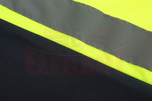 Camiseta de seguridad reflectante 100% poliéster, camisa con cuello de alta visibilidad - Product Image 5