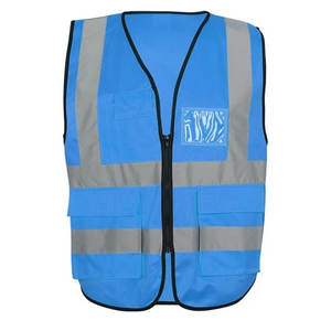 Chaleco DE SEGURIDAD directo de fábrica al mejor precio Hi Vis para hombre, recién llegado, ropa de trabajo azul, chaquetas, logotipo personalizable, cremallera reflectante alta - Product Image 2