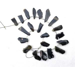 Gema de turmalina Natural, forma irregular, pulido, superior, perforación lateral, fabricación de joyería, 21 piezas - Product Image 2