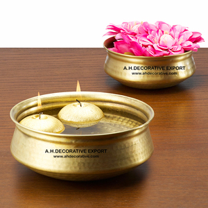 Cuenco de Metal decorativo para flores, cuenco galvanizado de Metal, dorado brillante, hecho a mano, precio bajo - Product Image 5