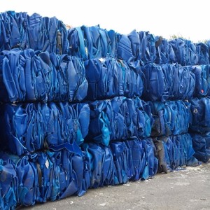 Recycled HDPE Blue Drum Plastic Scraps