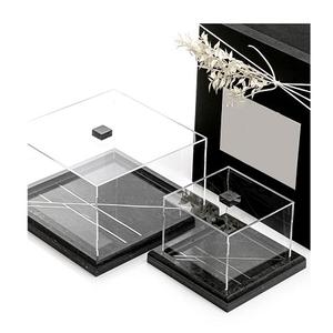 Classic Design Acrylic <b>Sweet</b> Server with Acrylic Lid Set of 2 Different Sizes Home Arts Wedding & <b>Gifting</b> Use - Product Image 2