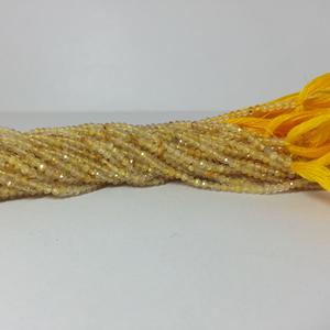 ลูกปัดอัญมณีควอตซ์เหลี่ยมเพชรพลอยธรรมชาติสีทองขนาด2มม. 3มม. - Product Image 3