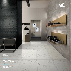 Azulejos de Porcelana Pulida de Color Marrón Claro de 600x600 mm, Azulejos de Cerámica Rústicos para Pisos y Paredes Interiores - Product Image 5