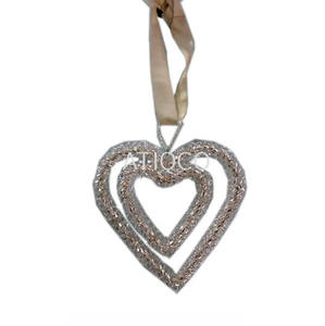 Cloche suspendue de Noël élégante Collection d'inspiration unique de fil métallique en fer créatif et de perles de verre Dernières décorations de Noël - Product Image 2