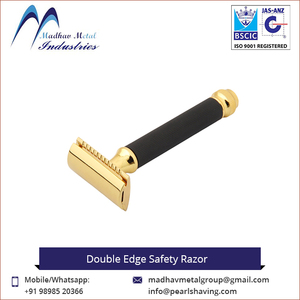 Custom/Madhav Metal Synthetic Metal Double Edge Safety <b>Razor</b> with Brass Handle and Stainless Steel Blade for <b>Men</b> - Product Image 6