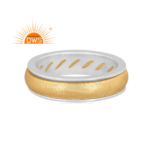 Anillo de plata de ley fina Spinner Declaración Anillo de banda brillante Fabricante de joyas de plata para fiesta, ocasión y regalo. - Product Image 1