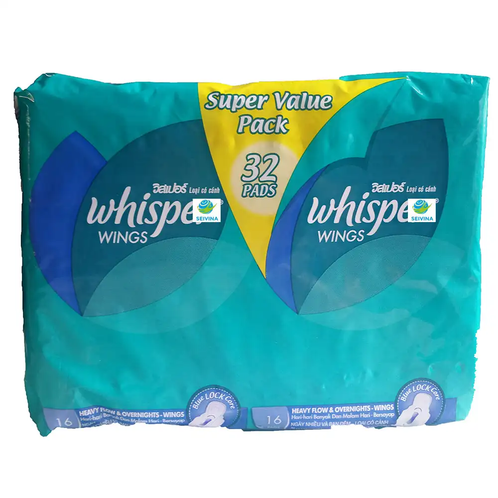 Tampón Whispers Wings supervalue packack 32 almohadillas