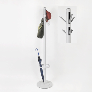Tree Shape White Clothes Rack with Hooks and <b>Umbrella</b> <b>Stand</b> - Product Image 5