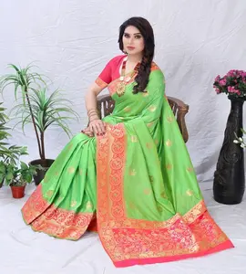 Saree / Saree Sexy Ấn Độ Với Readymade Áo/Đôi Màu Sắc Thiết Kế Saree