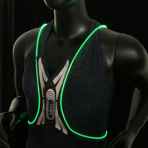 VISTO LED Safety Vest Green Light Nylon Rechargeable Battery Powered Outdoor Hiking Portable Reflective Wear - Product Image 6