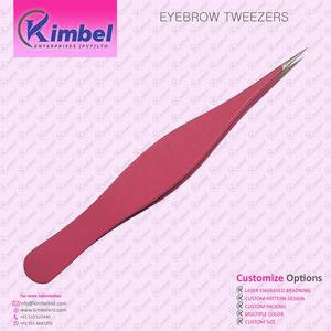 Pinzas puntiagudas de acero inoxidable de calidad profesional, pinzas para cejas con etiqueta personalizada para cabello encarnado y muerto - Product Image 5