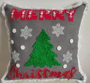 CHRISTMAS EMBROIDERY LUXURY COTTON <b>CUSHION</b> COVER - Product Image 6