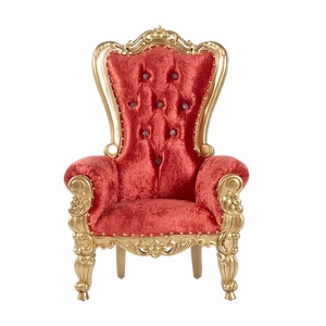 Chaise de trône de mariage en bois massif classique en or antique meubles de banquet de haute qualité pour hôtel Villa salon appartement - Product Image 1