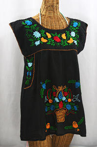 Factory Low Price Embroidered Floral <b>Tunic</b> Short Sleeve Crew Neckline Casual Elegant Embroidery Tops for Girls - Product Image 2
