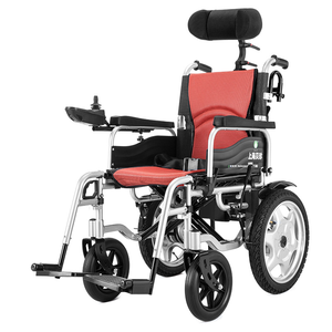 Silla de rueda eléctrica con freno electromagnético, asiento con marco de aluminio ligero, antideslizante, con control manual/eléctrico, BZ-6401N