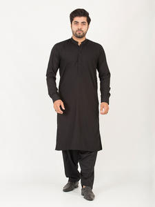 Nouvelle collection de Kurta Shalwar pour hommes, style pakistanais, fantaisie, uni, simple, vierge, Salwar Kameez en viscose et soie, longueur genou - Product Image 3