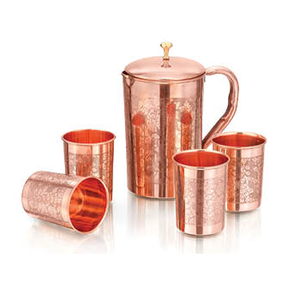 Carafe carafe en cuivre pur Antique, jeu de 2 tartes, Design imprimé, pour cadeaux d'entreprise, vente en gros - Product Image 2