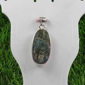 Collar de abalorio bohemio con colgante de bisel de labradorita múltiple natural con latón recubierto en joyería de plata esterlina por Material principal - Product Image 2