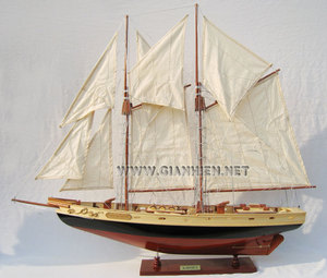 BLUENOSE II Maquettes de bateaux en bois laqué de haute qualité Artisanat du Vietnam Livraison rapide Cadeaux de fantaisie - Product Image 4
