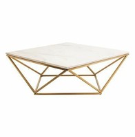 Table basse ronde moderne avec des meubles de salon en métal et en verre pour un usage domestique