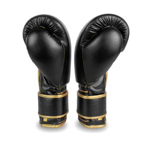 Gants de boxe en cuir véritable noir et doré personnalisés Gants de compétition de combat à poinçon souple pour l'extérieur - Product Image 6