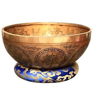 Handmade Energy Healing Solid Bronze Singing Bowl Seven Chakra Himalayan Singing Bowl For Mediation And Yoga