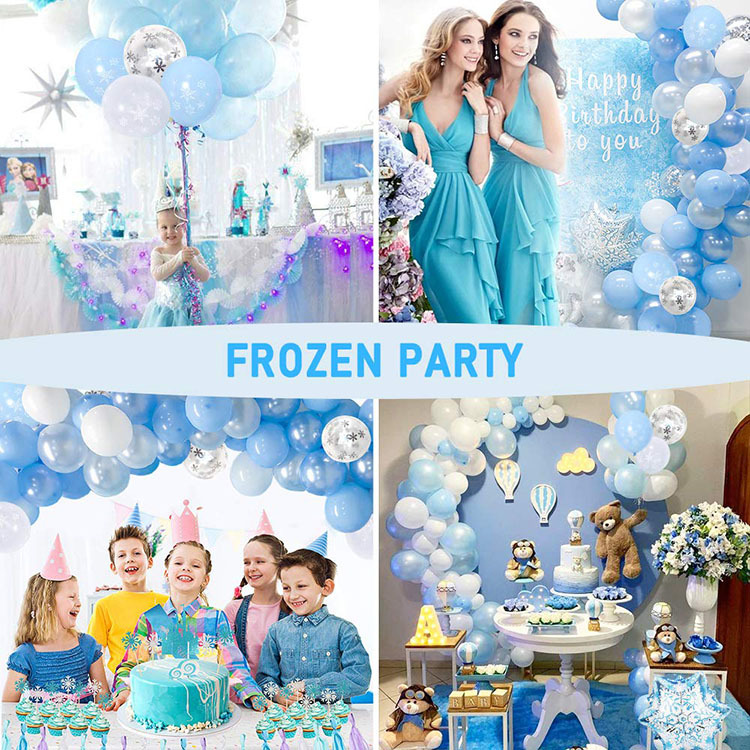 41Pcs Snowflake Christmas Party Tableware Decorations,Blue White Snowflake Tableware Set For Christmas Party Table Cloth,7inch Paper Plates,Napkins, Cups For Christmas Frozen Winte Dinnerware Decor