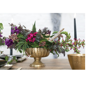 Bol de service traditionnel en aluminium, décoration de haute qualité, finition dorée, piédestal avec socle - Product Image 4