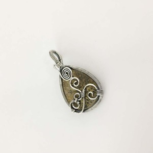925 Argent Image Jaspe Pierres Précieuses Poire Pendentifs 925 Argent Pendentifs Hommes Fine Jewelry Silver Wire Rapped Rough Pendentifs Collier - Product Image 2