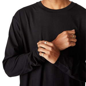 T-shirts à manches longues pour hommes, 100% coton, uni, noir, nouvelle collection été OEM. - Product Image 4