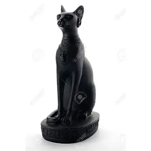 Jieni-statue de chat en marbre noir, artisanal à la main indien, vintage et élégant, pierre polie, fabrication et fournitures de haute qualité indienne