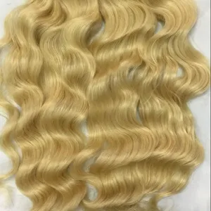 Extensiones de cabello humano 100 Natural de trama doble, cabello Remy virgen Rubio, venta al por mayor