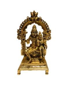 Estatua de Latón de Narasimha con Laxmi, Cuarto Avatar de Vishnu, Diseño Art Deco Hecho a Mano para Exhibición en Mesa - Product Image 4